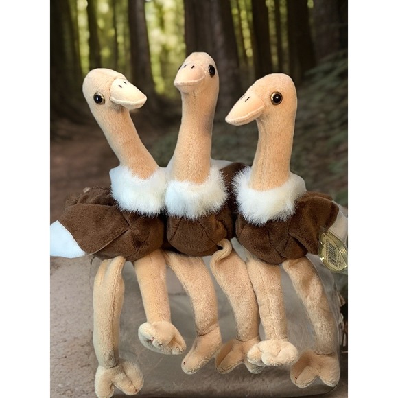 TY Beanie Babies 3 STRETCH The Ostrich Plush NWT - Picture 1 of 2